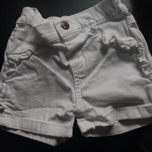 Garanimals White High Waist Shorts with Cuffed Hem